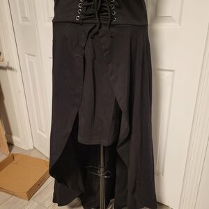 Elegant Goth Hot Topic Corset Black High-Low Skirt NWT